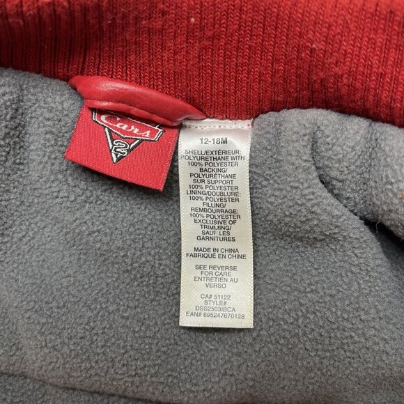 Boys size 12-18m Disney Cars faux leather red jacket - Picture 4 of 4